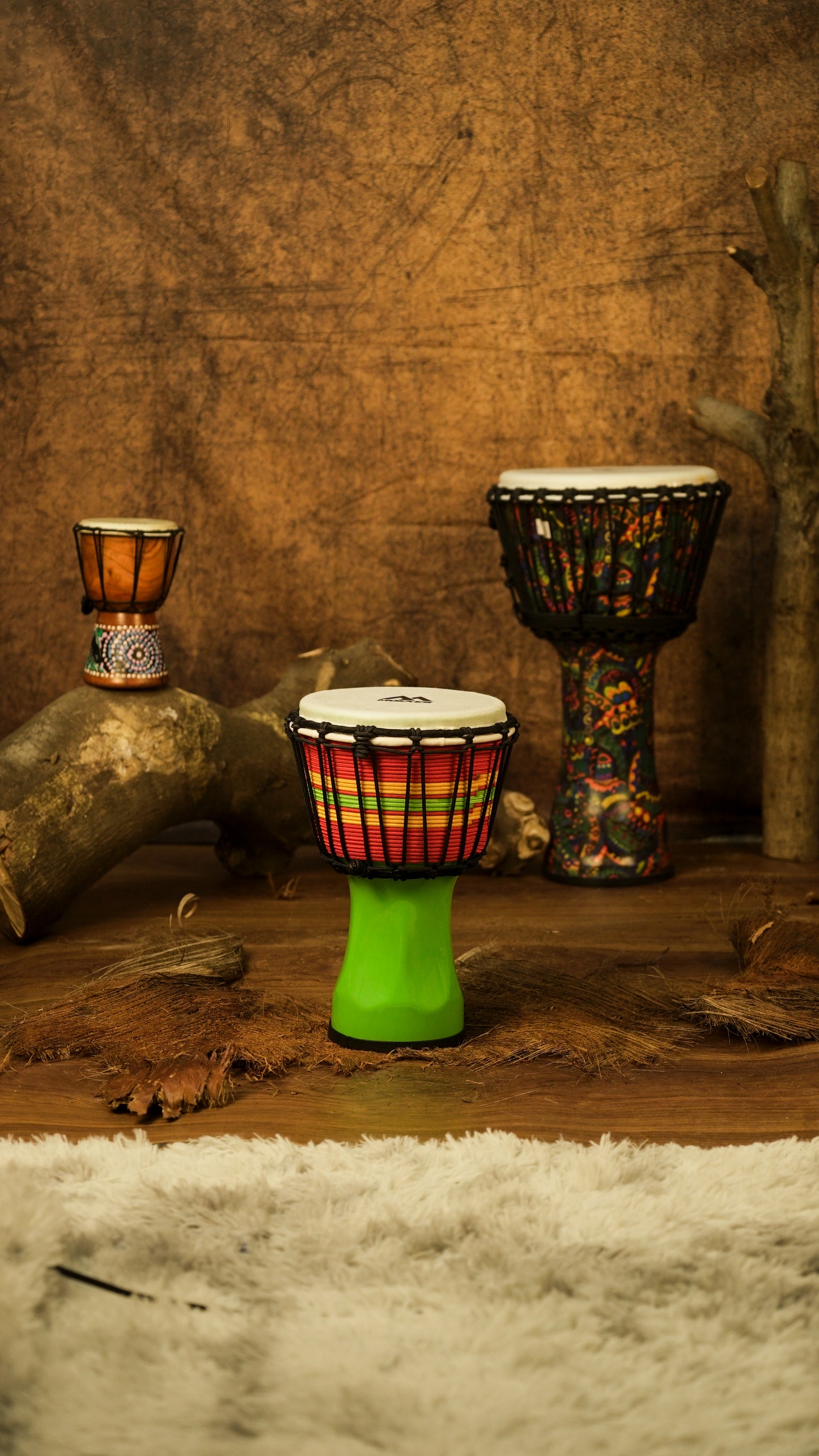 MOEKES Mini Djembe, Goblet Drum,Green