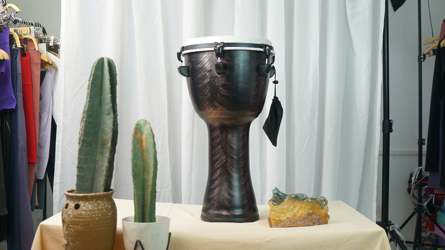 Moekes 12 Inch High-end Mechanical Series Djembe, Goblet Drum, Dark