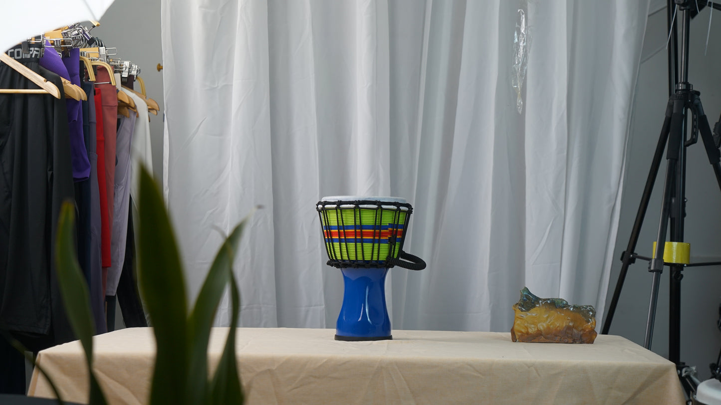 MOEKES Mini Djembe, Goblet Drum,Blue