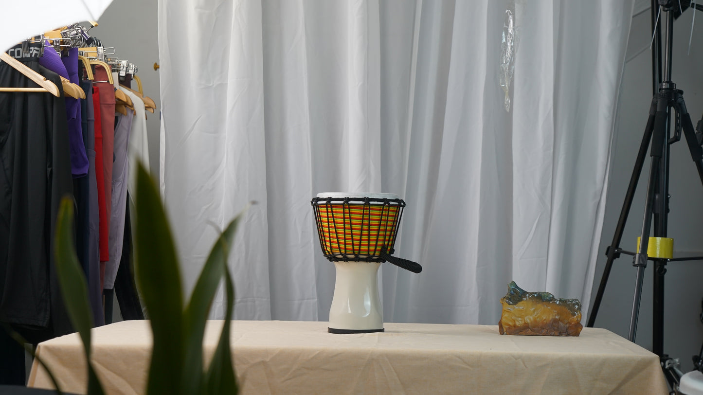 MOEKES Mini Djembe, Goblet Drum,White