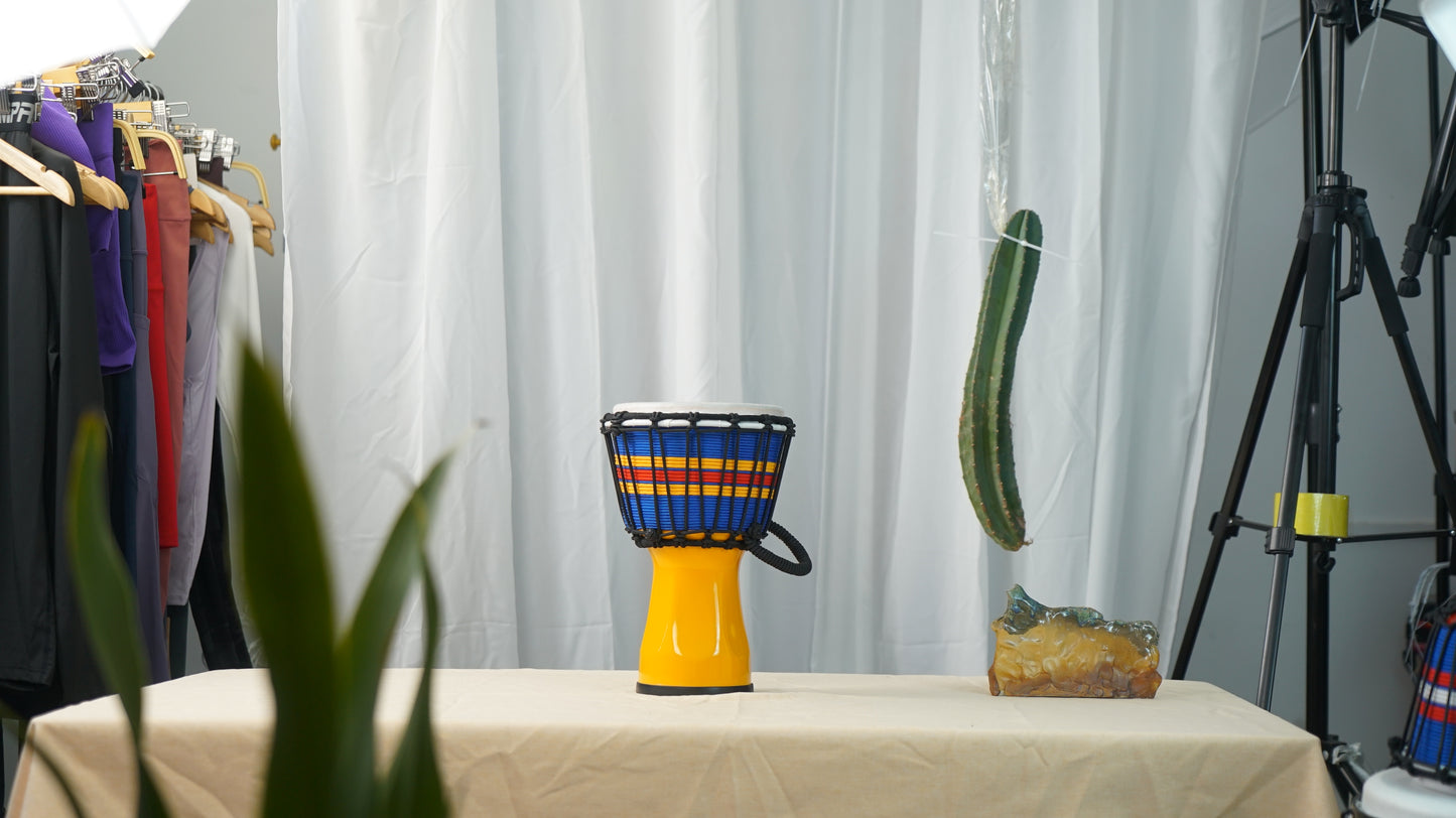 MOEKES Mini Djembe, Goblet Drum,Yellow